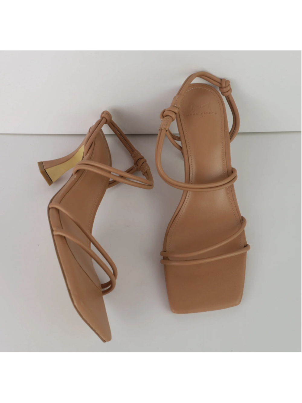 Marc Fisher LTD Davia Sandals 7.5M Medium Natural Strappy Kitten Heel NWD 0479 - Picture 9 of 16